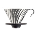 Hario Dripper V60-02, stainless steel dripper with silicone base